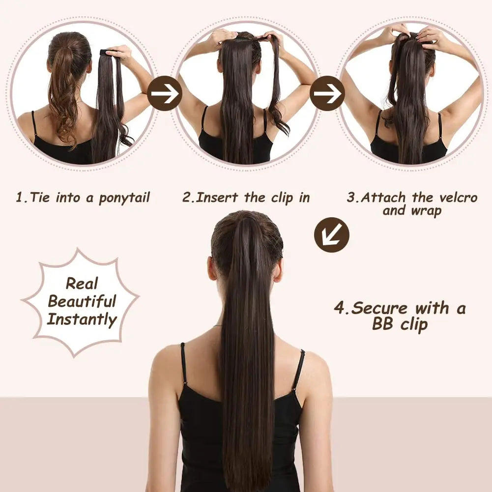 Extension de coleta con clip, cabello humano 70g negro natural 100%
