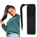 Extension de coleta con clip, cabello humano 70g negro natural 100%