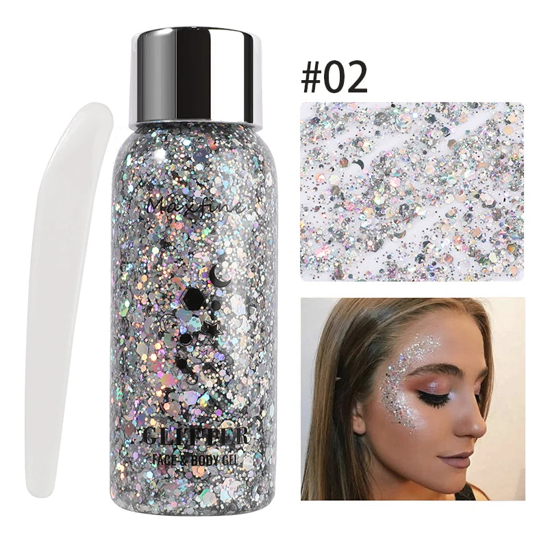 Gel de brillo corporal con lentejuelas