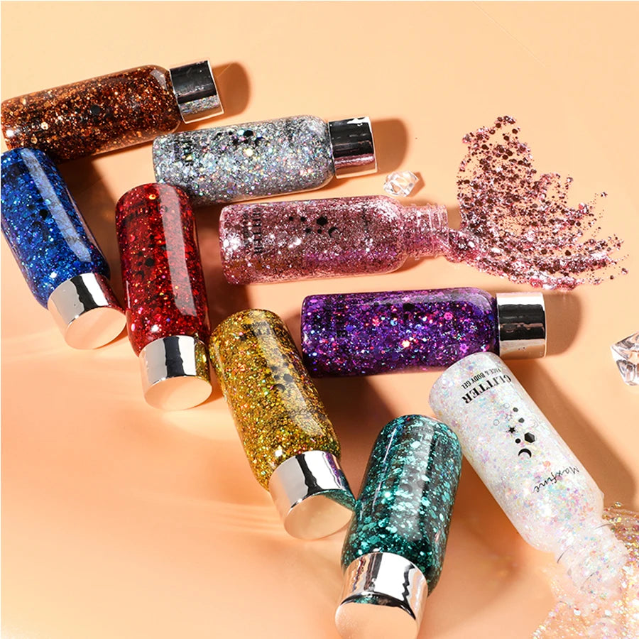 Gel de brillo corporal con lentejuelas