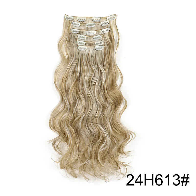 Clip de onda de agua sintética de cabello 24 broches