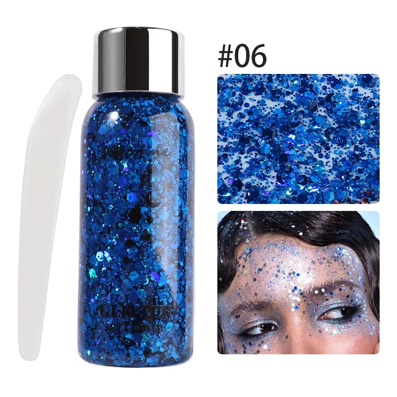Gel de brillo corporal con lentejuelas
