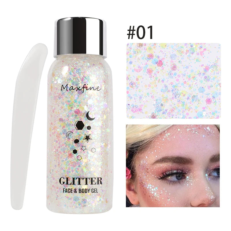 Gel de brillo corporal con lentejuelas