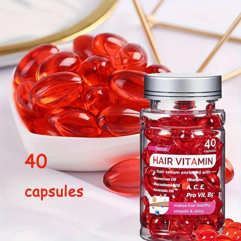 Aceite de vitamina argam, esencia para el cuidado de cabello, tratamiento para mejorar el cabello, 40 capsulas