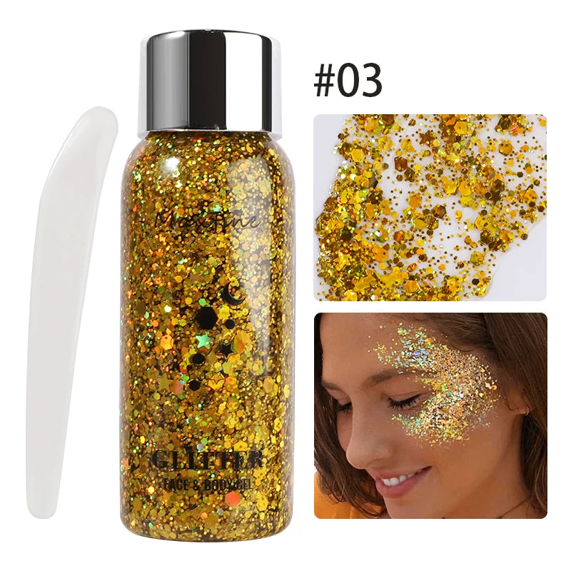 Gel de brillo corporal con lentejuelas
