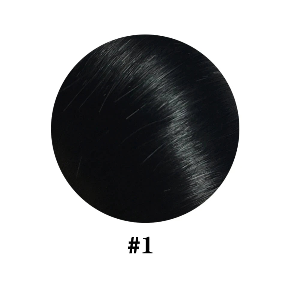 Coleta con cordón y clip, cabello humano negro natural rizado
