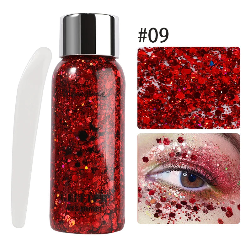 Gel de brillo corporal con lentejuelas