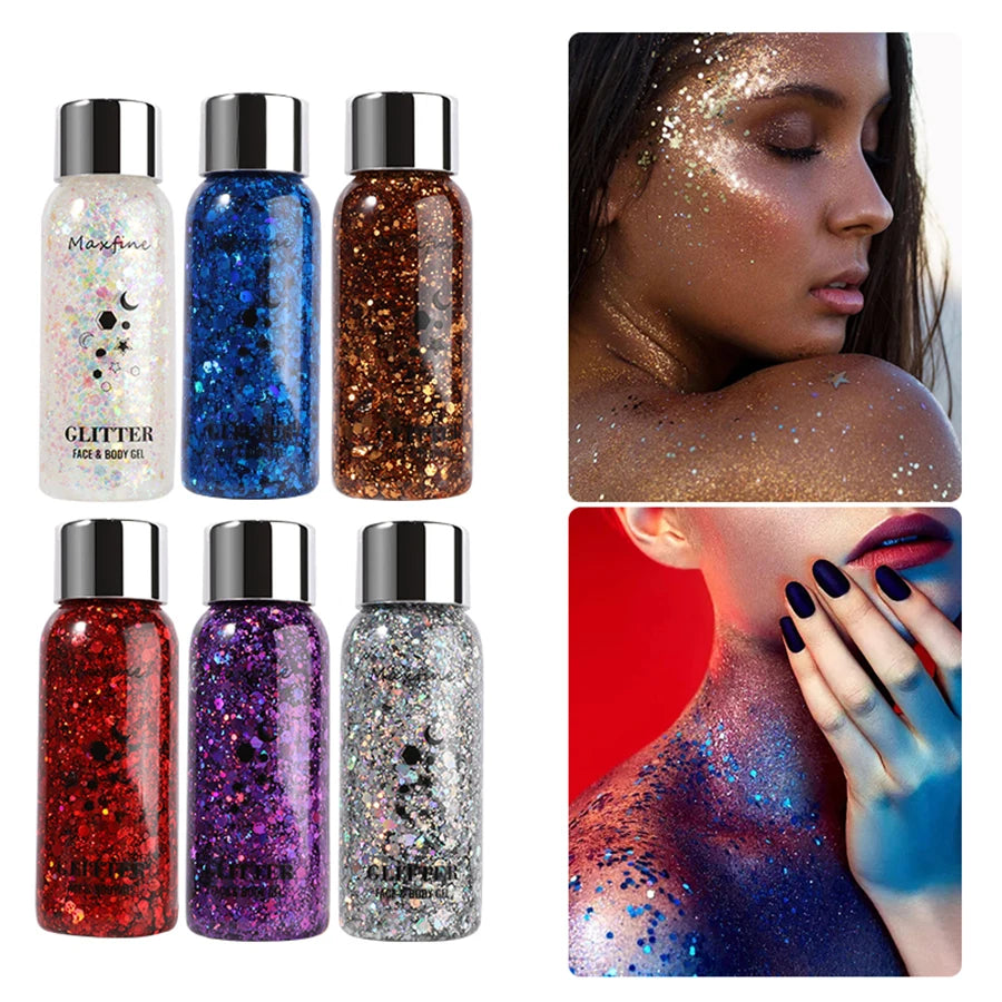Gel de brillo corporal con lentejuelas