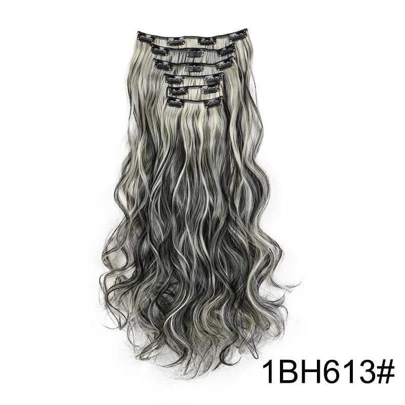 Clip de onda de agua sintética de cabello 24 broches