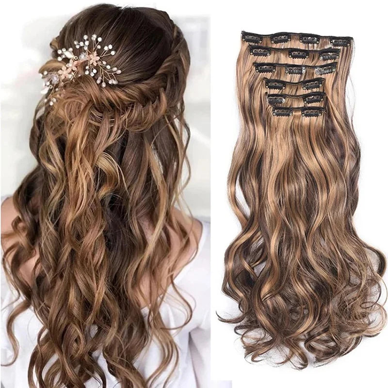 Clip de onda de agua sintética de cabello 24 broches