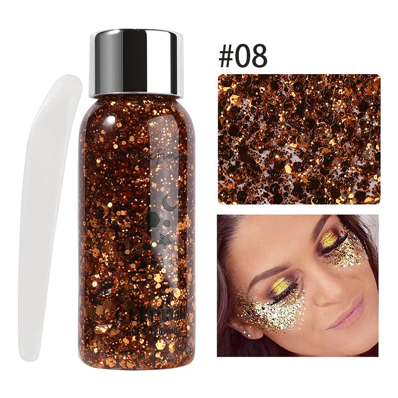 Gel de brillo corporal con lentejuelas
