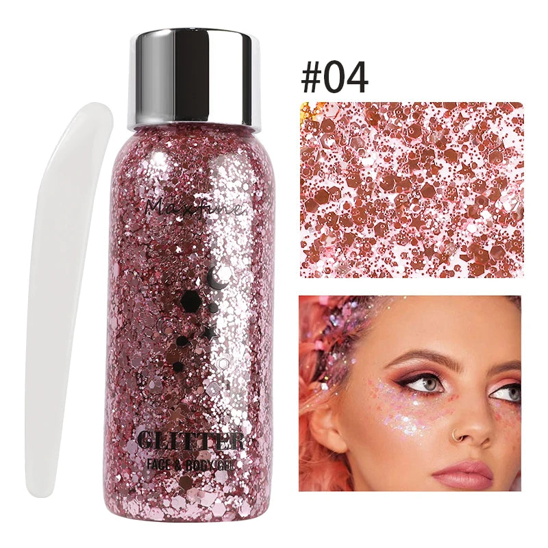 Gel de brillo corporal con lentejuelas
