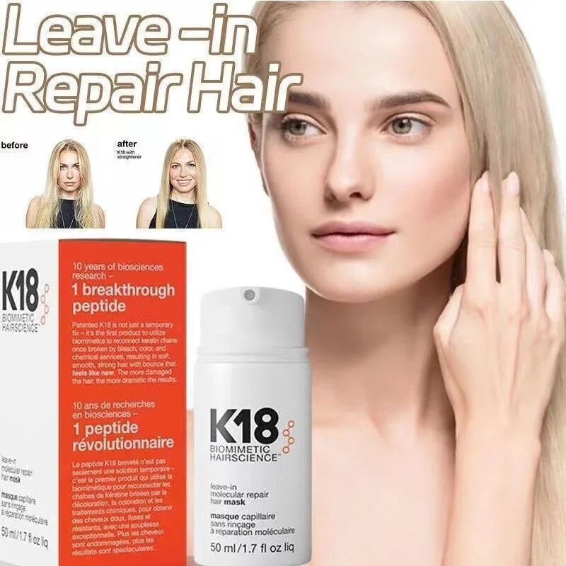 K18 Máscarilla capilar de recuperación molecular sin enjuage. Acondicionador profundo Tratamiento de queratina
