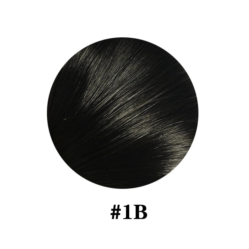 Coleta con cordón y clip, cabello humano negro natural rizado