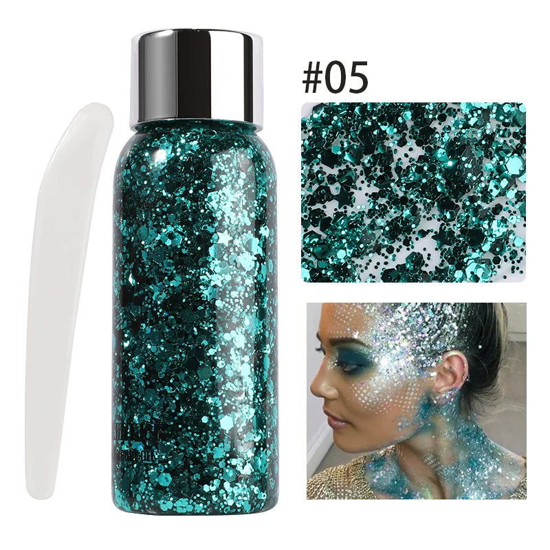 Gel de brillo corporal con lentejuelas